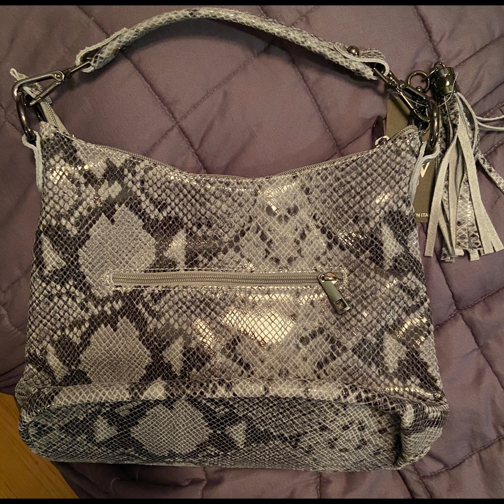 NWT Diva’s Bag Genuine Leather Grey Handbag